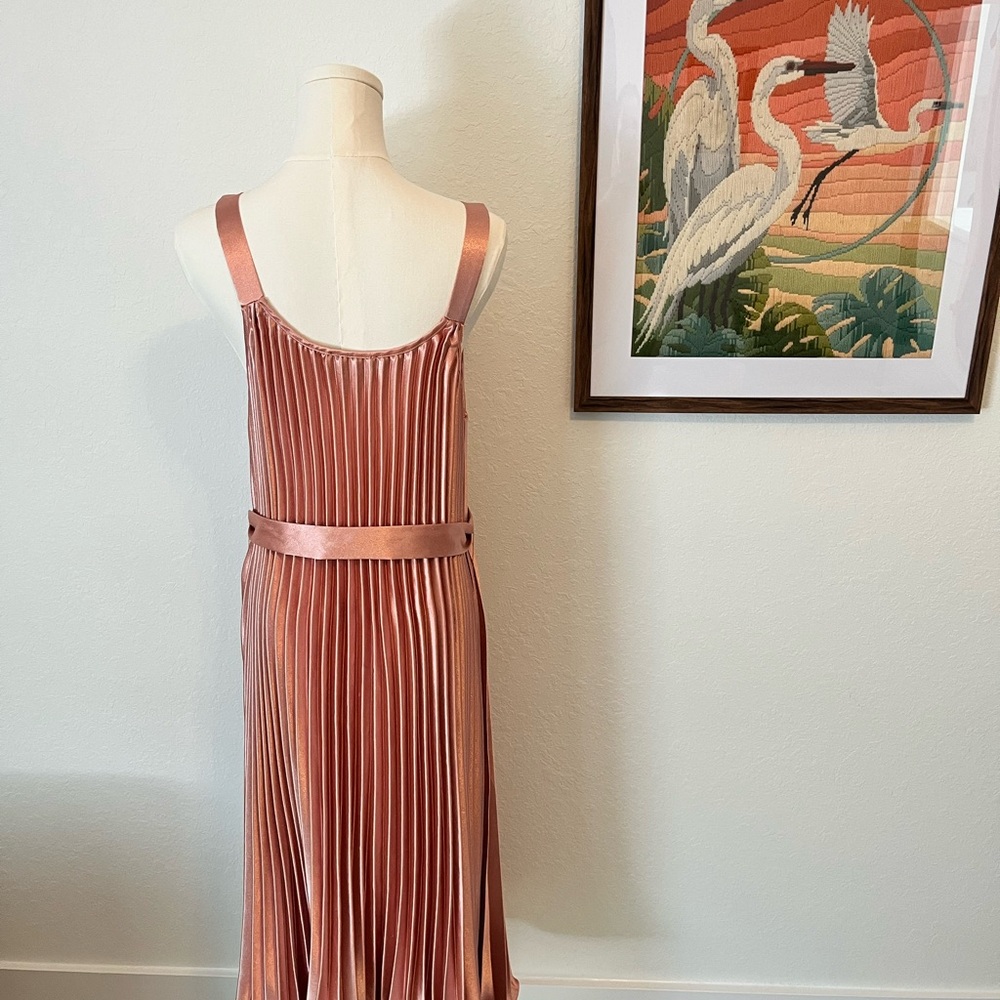 Vici rose gold pleated satin dress - Picture 2 of 3